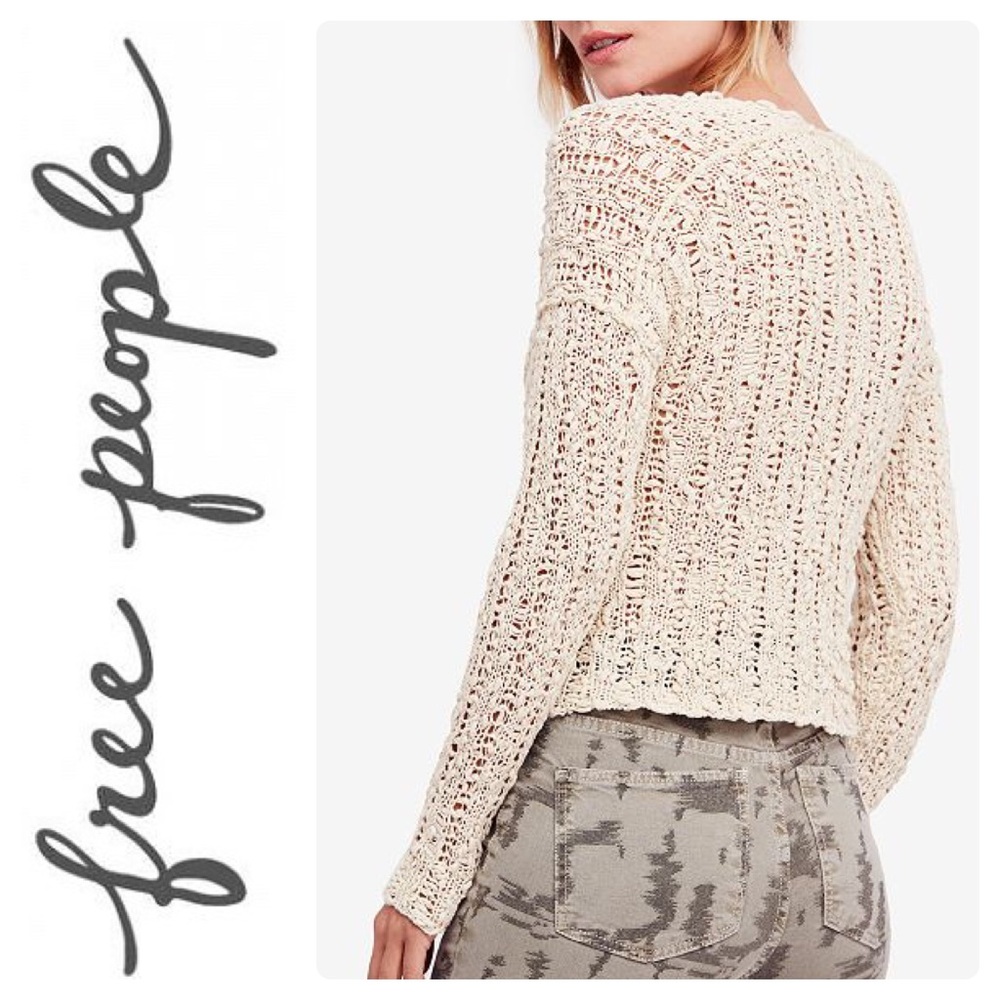 New Free People Beach Comber V-Neck Sweater - Picture 6 of 7